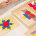 VIGA Drewniana Mozaika Geometryczna Klocki Dienesa Układanka Logiczna Montessori148 el