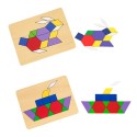 VIGA Drewniana Mozaika Geometryczna Klocki Dienesa Układanka Logiczna Montessori148 el