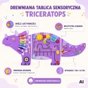VIGA Drewniana Tablica Sensoryczna-Manipulacyjna EDU Triceratops