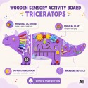 VIGA Drewniana Tablica Sensoryczna-Manipulacyjna EDU Triceratops