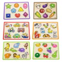 VIGA Drevené vkladacie puzzle s úchytkami a stojanom (7 dielov)