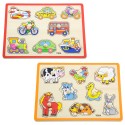 VIGA Drevené vkladacie puzzle s úchytkami a stojanom (7 dielov)