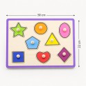 VIGA Drevené vkladacie puzzle s úchytkami a stojanom (7 dielov)