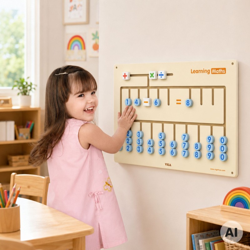 VIGA Tablica Sensoryczna do nauki liczenia Certyfikat FSC Montessori