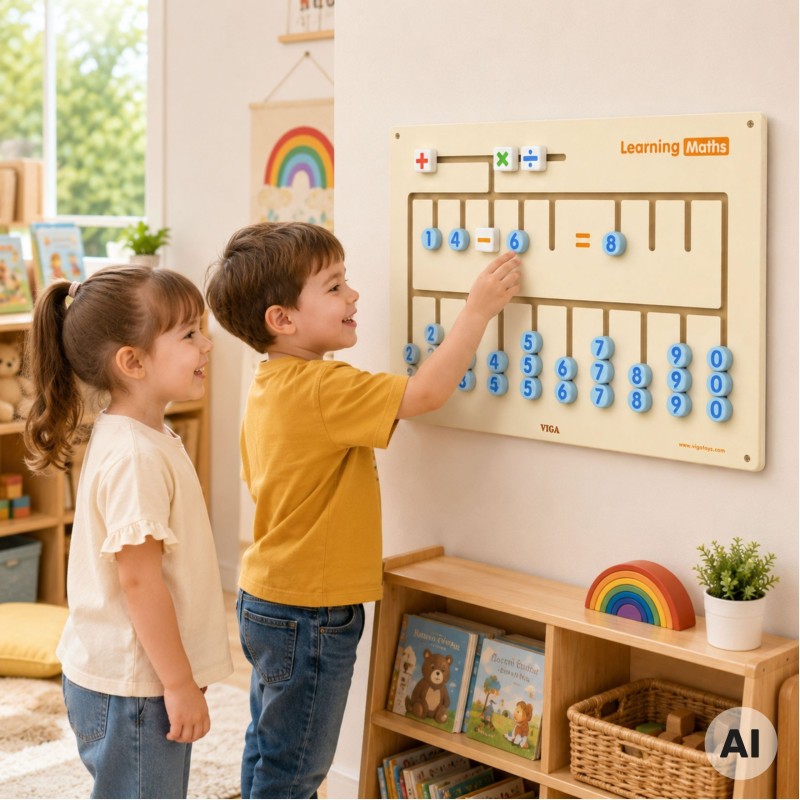VIGA Tablica Sensoryczna do nauki liczenia Certyfikat FSC Montessori