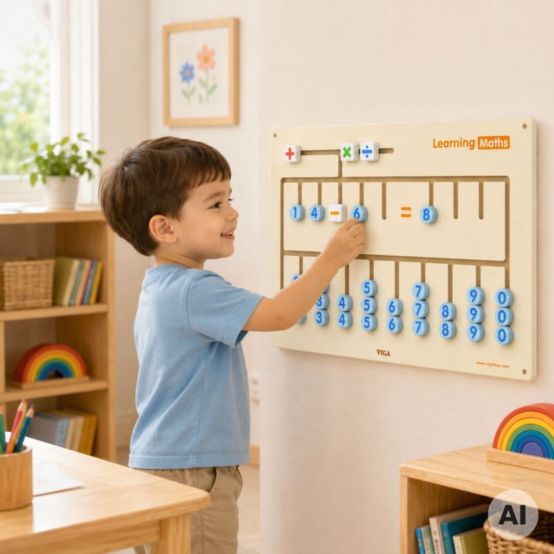 VIGA Tablica Sensoryczna do nauki liczenia Certyfikat FSC Montessori