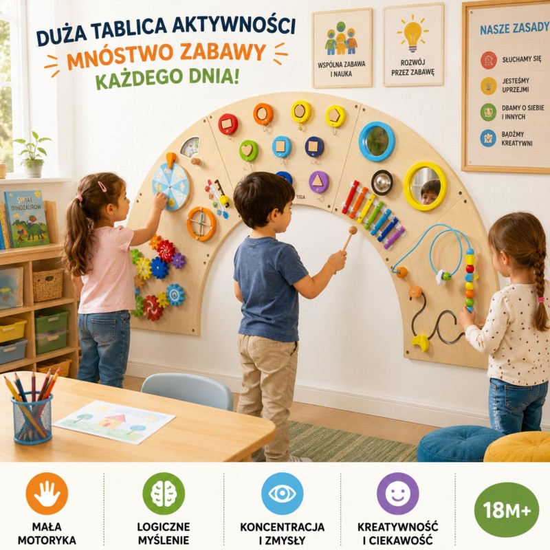 VIGA Tablica Manipulacyjna Ścienna Łuk Montessori