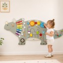 Viga Drevený nástenný aktivity panel Dinosaurus Triceratops – Edukačná tabuľa