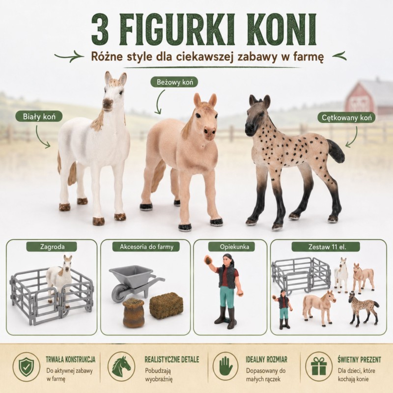 Woopie Sada figúrok Farma s koňmi a farmárom 11 dielov