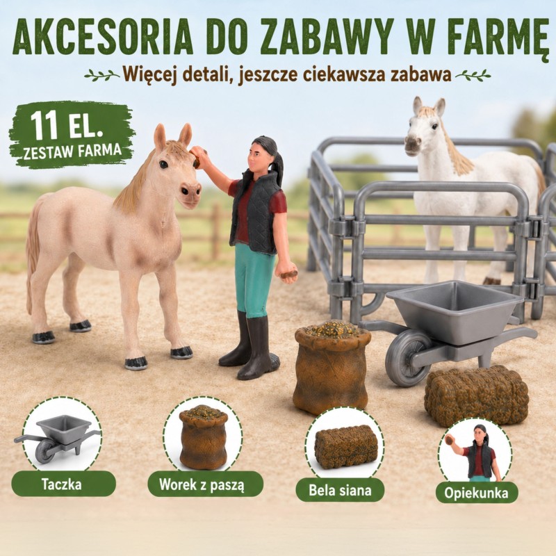 Woopie Sada figúrok Farma s koňmi a farmárom 11 dielov