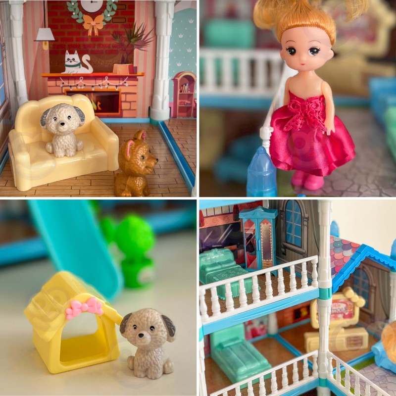 WOOPIE Domek dla Lalek Zimowy Ogród z Akcesoriami i Lalką Podświetlany 191el.