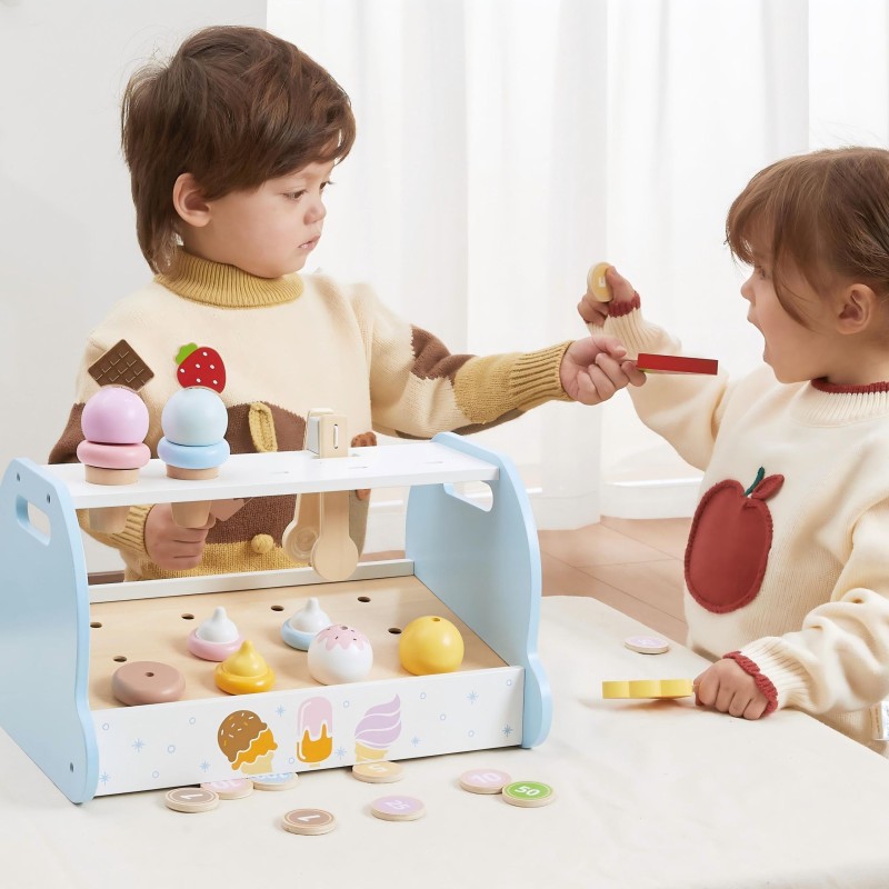 Viga Toys Drevená hračka pokladňa