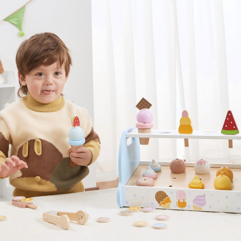 Viga Toys Drevená hračka pokladňa