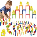 Viga Drevená domino dráha s prekážkami 122 dielov