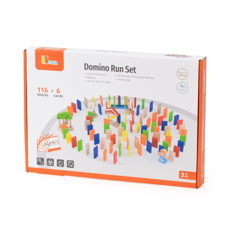 Viga Drevená domino dráha s prekážkami 122 dielov