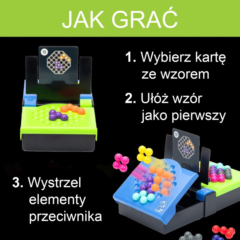 WOOPIE IQ Gra Logiczna Strategiczna Trening Mózgu "Head to Head" Układanie Wzoru na Czas