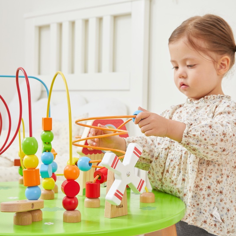 Viga Drevený edukačný senzorický stôl XXL Montessori s motorickým labyrintom