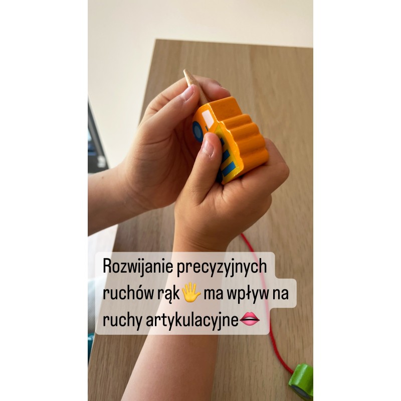 VIGA Drewniane Klocki Drewniane Przeplatanka Sznurowanka Samochody