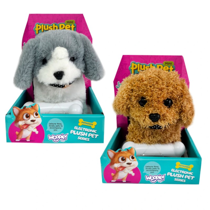 Woopie Interaktywny Piesek Pudel/Husky Pluszak Chodzi Szczeka Reaguje na Kość