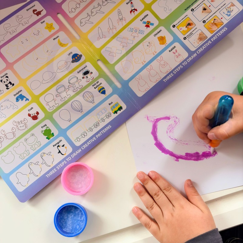 WOOPIE Magiczny Pędzel Zestaw Kreatywny Do Rysowania Pieczątki Dzieci 3+