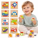 Viga Układanka drewniana Montessori puzzle magnetyczne edukacyjne pojazdy