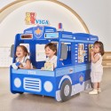 Viga Veľké drevené policajné auto – interaktívny hrací domček s dopravnými značkami
