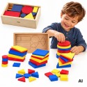 Drewniane Klocki Dienesa Figury geometryczne Viga Toys Montessori
