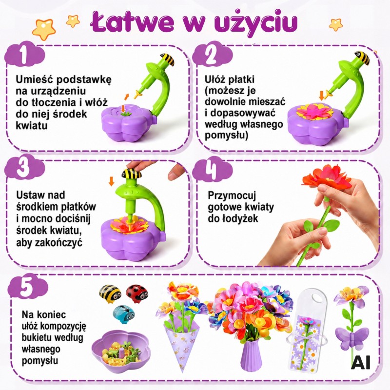 Woopie Kreatívna sada na výrobu kvetov a kytíc DIY s masinkou