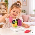 VIGA Zestaw Drewnianych Lodów na Patyku ze Stojakiem 6 szt.