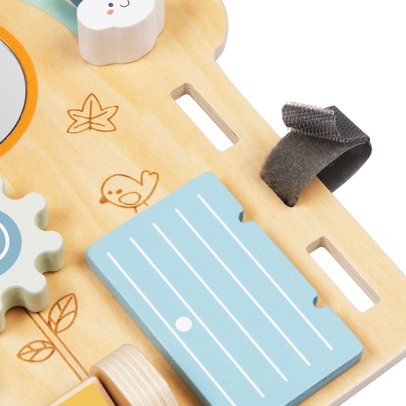 Woopie Drevená manipulačná doska Domček 2v1 Montessori