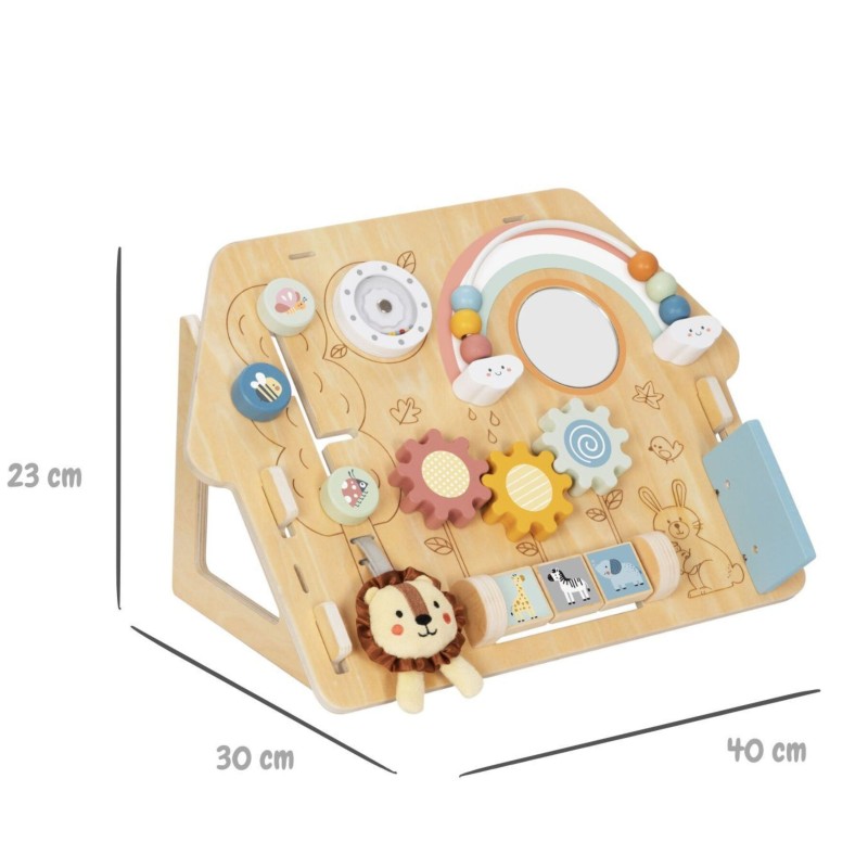 Woopie Drevená manipulačná doska Domček 2v1 Montessori