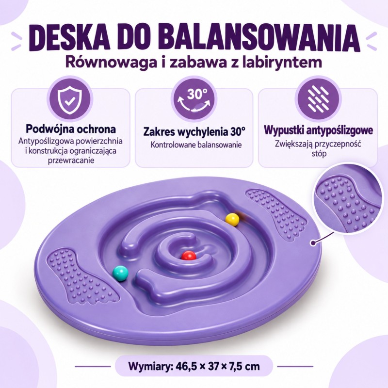 WOOPIE Balančná doska s bludiskom – Fialová