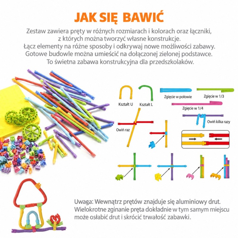WOOPIE Kreatívna 3D stavebnica zo slamiek, 85 dielov