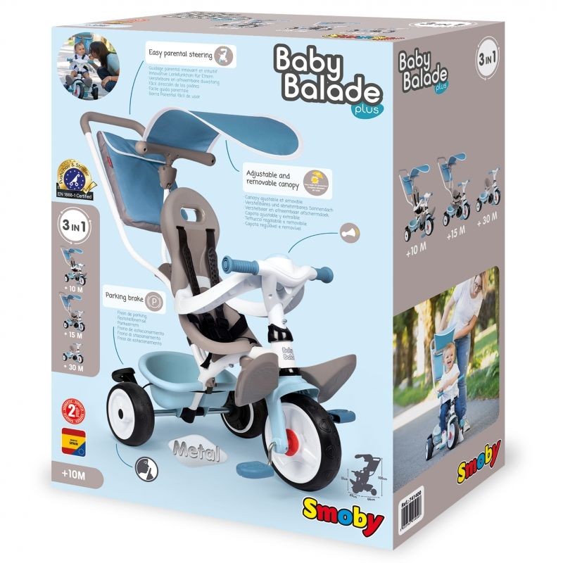 SMOBY Trojkolka Baby Balade plus modrá