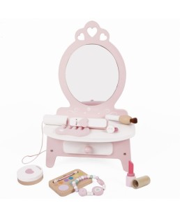 Classic World Drevený toaletný stolík so zrkadlom pre dievčatá