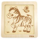 VIGA Praktické drevené puzzle Zebra