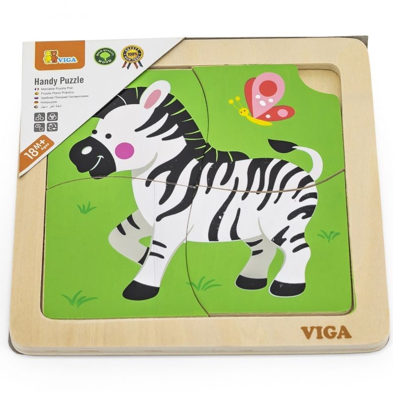 VIGA Praktické drevené puzzle Zebra