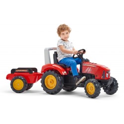 FALK Red Supercharger Traktor na Pedále s Vlečkou od 3 rokov