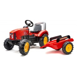 FALK Red Supercharger Traktor na Pedále s Vlečkou od 3 rokov