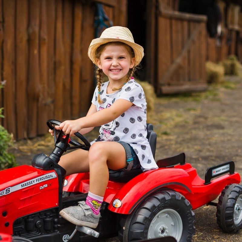 FALK Traktor na Pedále Massey Ferguson s Vlečkou od 3 Rokov