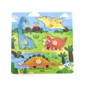 VIGA Vkladacie Drevené Puzzle s Úchytkami Dinosaury