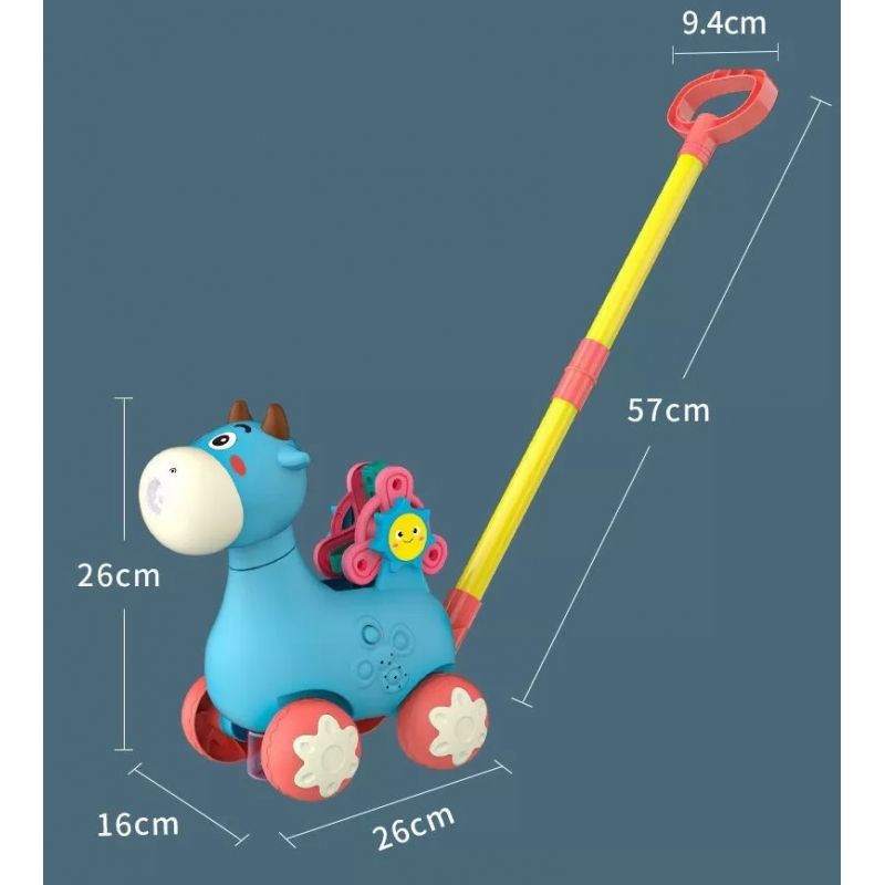 WOOPIE Interaktívna Kravička s Bublifukom na Tlačenie - Modrá
