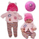 WOOPIE Lamb Jacket Súprava Oblečenia pre Bábiky: Bunda, Čiapka + Body 43 cm