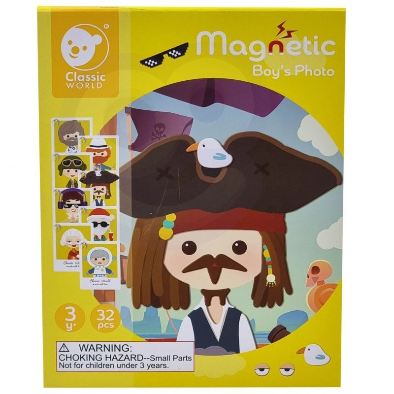 CLASSIC WORLD Magnetické Puzzle na Obliekanie - Chlapec 32 Dielov