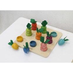 MASTERKIDZ Montessori Edukačná Tabuľa na Učenie Farieb a Počítanie - Zelenina