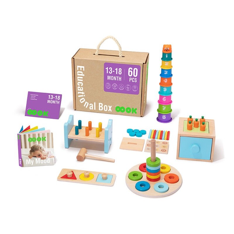 Tooky Toy Edukačný box Midi 6v1 (13–18 mesiacov) – Montessori sada hračiek