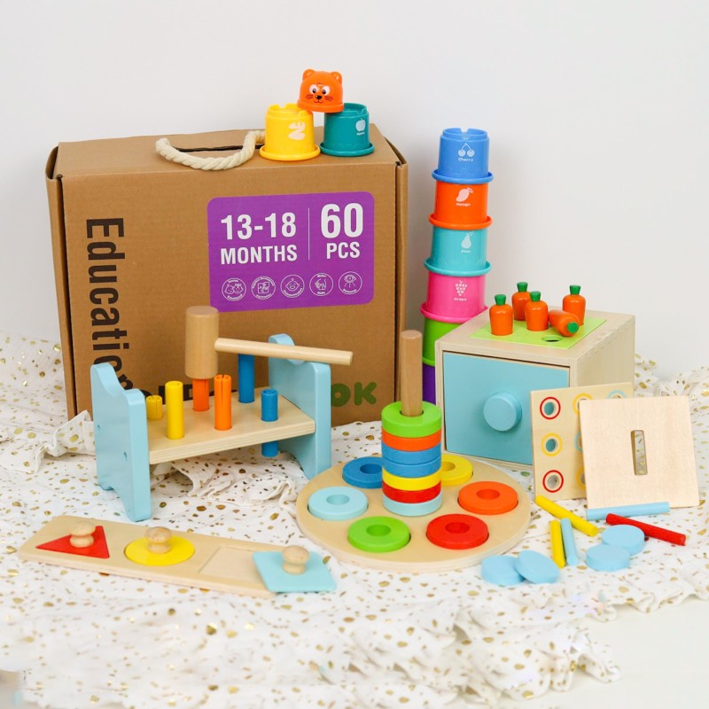 Tooky Toy Edukačný box Midi 6v1 (13–18 mesiacov) – Montessori sada hračiek