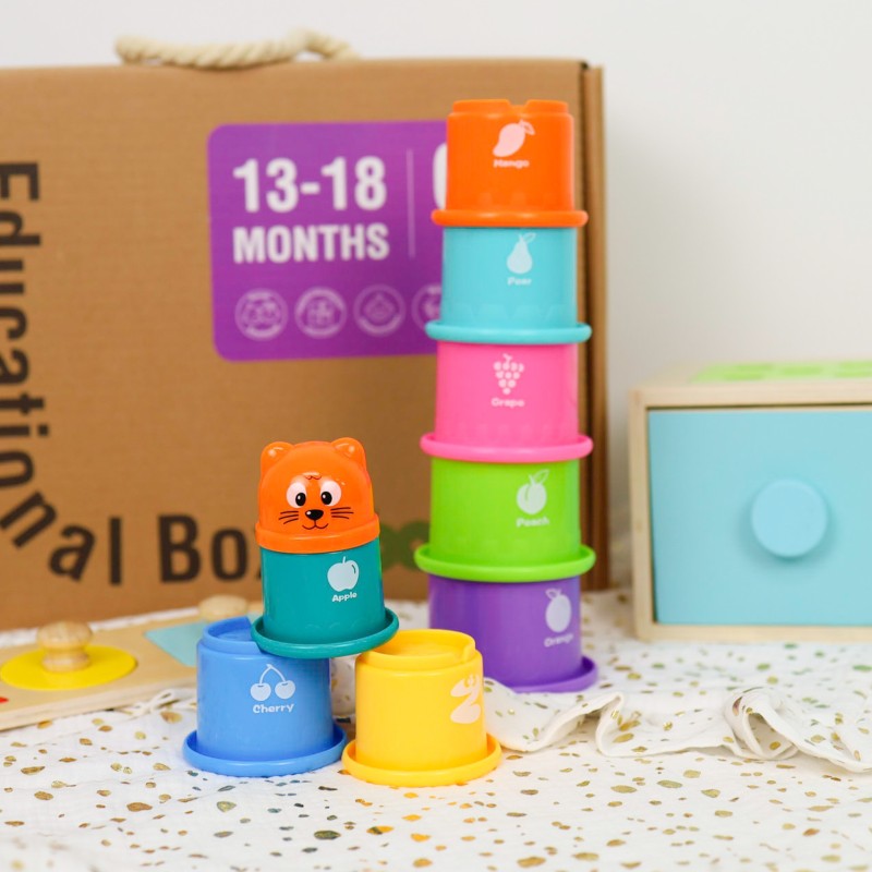 Tooky Toy Edukačný box Midi 6v1 (13–18 mesiacov) – Montessori sada hračiek