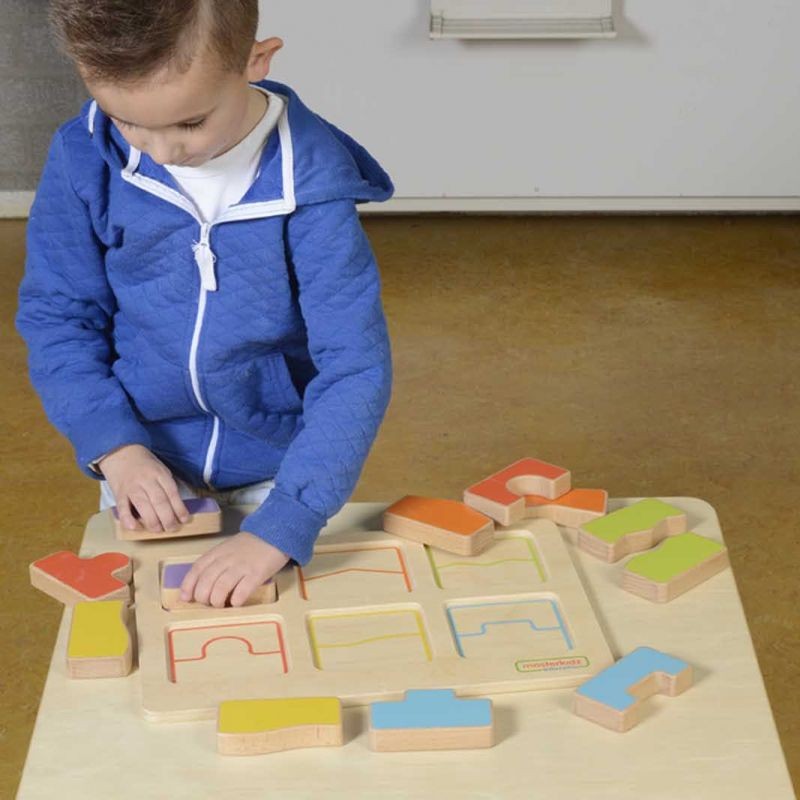 MASTERKIDZ Vzdelávacie Drevené Puzzle na Triedenie Farieb a Tvarov