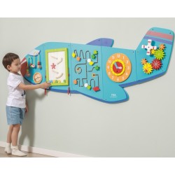Senzorická edukačná drevená tabuľa - lietadlo Viga Toys